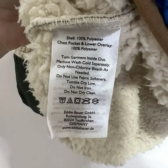 THE GREAT x Eddie Bauer Colorblock Sherpa Fleece Jacket Women’s L Zip Up Outdoor - Picture 8 of 9